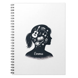 Creative Mind Silhouette Personalized Artistic Notebook