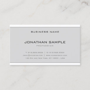 Creative Minimalist Design Modern Clean Grey White Business Card