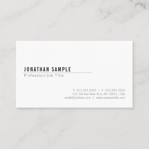 Creative Minimalist Sleek Plain Modern Elegant Business Card