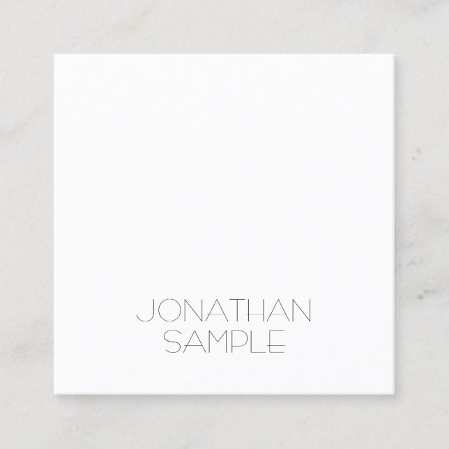 Creative Minimalist Square Design Modern Luxury Business Card (Front)