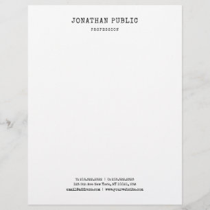 Creative Minimalist White Classic Professional Custom Letterhead