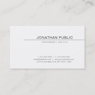 Creative Minimalistic Design Elegant White Modern Business Card
