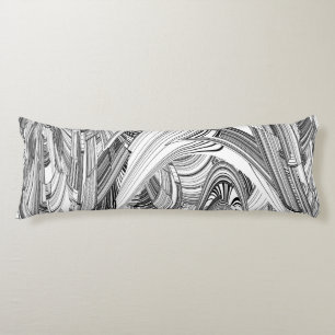 Creative Modern Art Black and White  Body Cushion