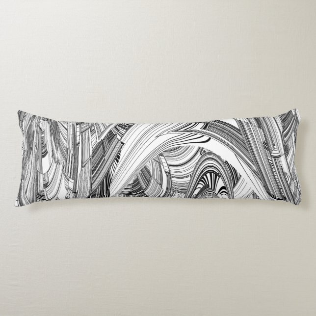 Creative Modern Art Black and White  Body Cushion (Front)