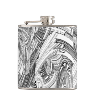 Creative Modern Art Black and White Hip Flask