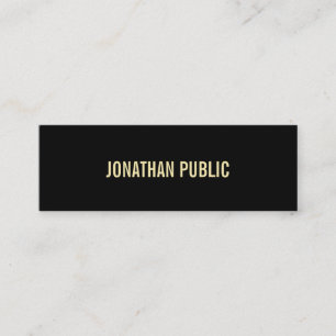 Creative Modern Black Gold Text Elegant Simple Mini Business Card