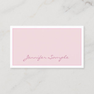 Creative Modern Blush Pink Script Elegant Simple Business Card
