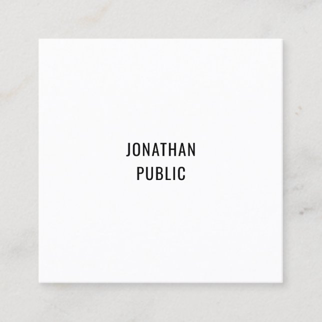Creative Modern Clean Template Trendy Professional Square Business Card (Front)