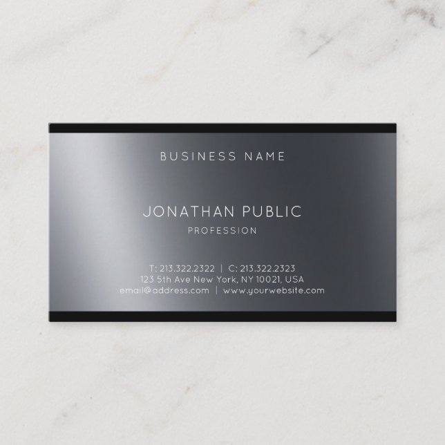 Creative Modern Design Light And Shadow Cool Plain Business Card (Front)