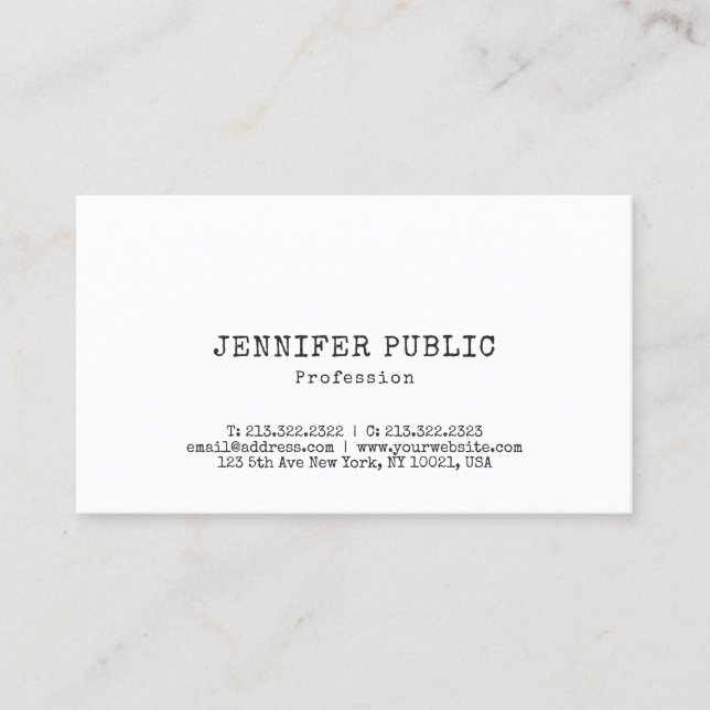 Creative Modern Design Simple Plain Trendy Business Card (Front)