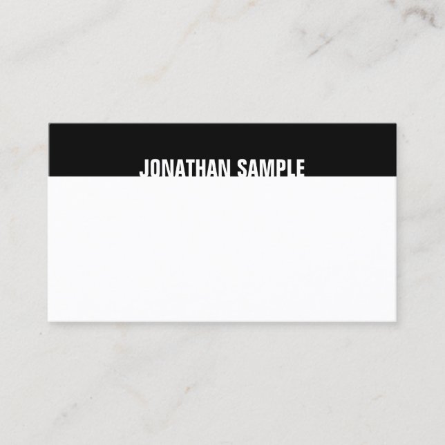 Creative Modern Elegant Black White Template B&W Business Card (Front)