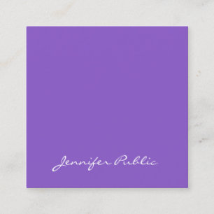 Creative Modern Elegant Violet Silk Finish Luxury Square Business Card