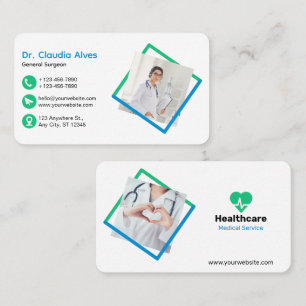 Creative Modern Medical Service White  Business Card