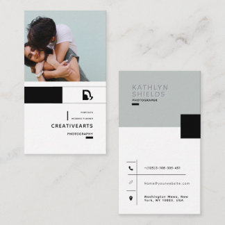 Creative modern minimalist photography vertical Business Card