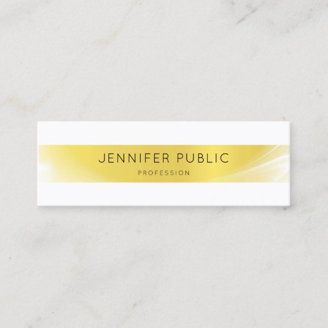 Creative Modern Minimalistic Design Gold Luxury Mini Business Card (Front)