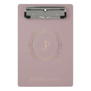 Creative Modern Monogram Elegant Professional Mini Clipboard