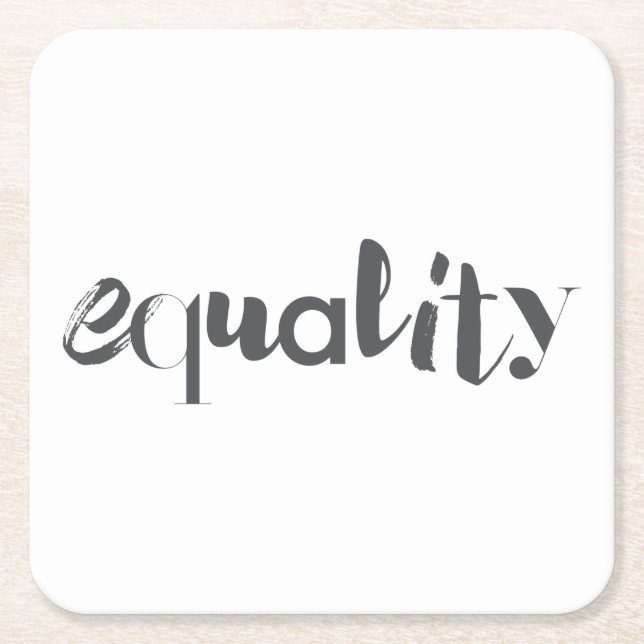 Creative, modern, playful, cool design of Equality Square Paper Coaster (Front)