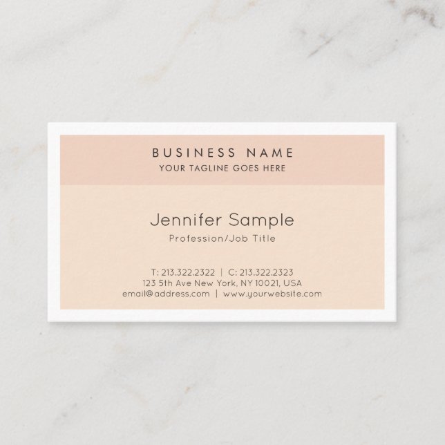 Creative Modern Professional Sleek Plain Luxury Business Card (Front)
