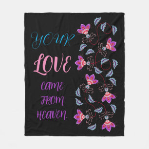 CREATIVE MODERN PURPLE FLOWER ART GIFT FLEECE BLANKET