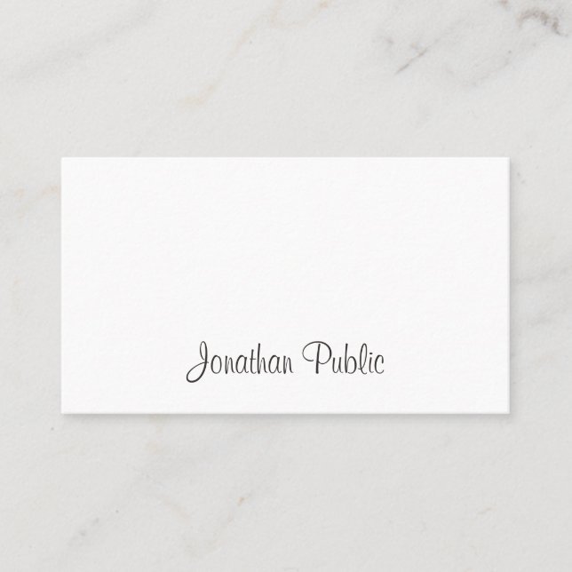 Creative Modern Script Clean Professional Trendy Business Card (Front)