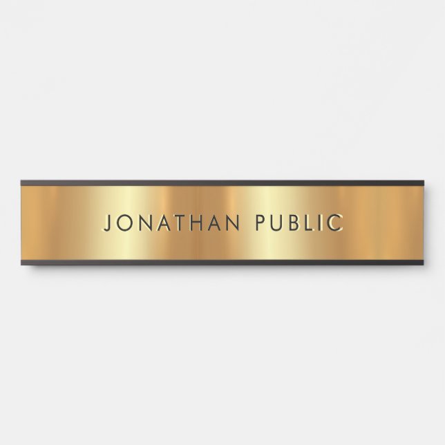 Creative Modern Simple Design Black Gold Template Door Sign (Front)