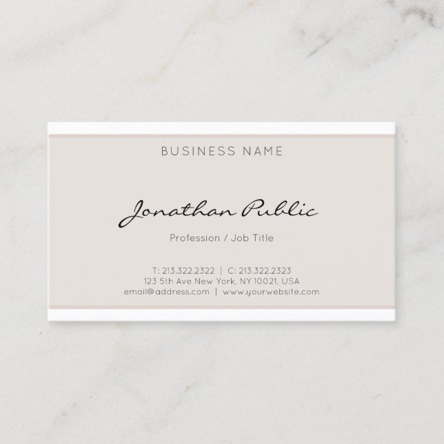 Creative Modern Simple Elegant Minimalist Plain Business Card (Front)