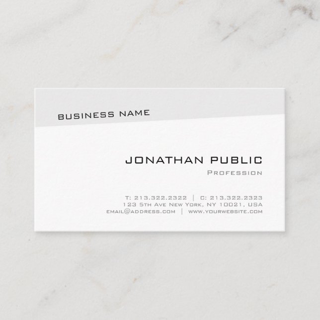 Creative Modern Simple Template Professional Top Business Card (Front)