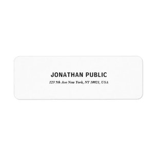 Creative Modern Simple White Professional Template Return Address Label
