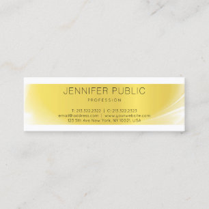 Creative Modern Sleek Design Gold Trendy Plain Mini Business Card