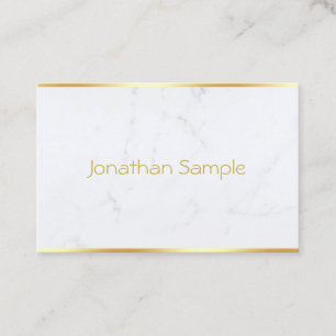 Creative Modern White Marble Gold Text Template Business Card