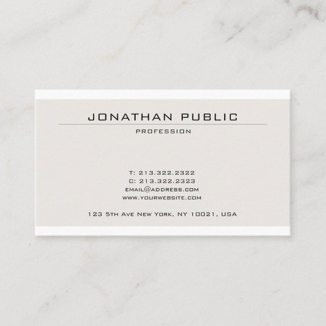 Creative Modish Colour Sleek Plain Professional Business Card (Front)