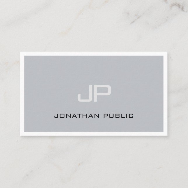 Creative Monogram Cool Plain Trendy Professional Business Card (Front)