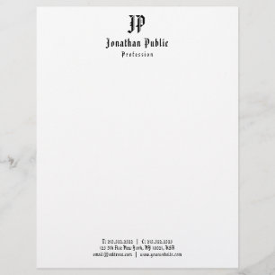 Creative Monogram Minimalist Vintage Template Chic Custom Letterhead