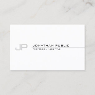 Creative Monogram Modern Professional Simple Plain Business Card