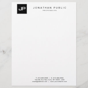 Creative Monogram Simple Template Modern Elegant Custom Letterhead