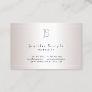 Creative Monogram Template Modern Silver Salon Business Card