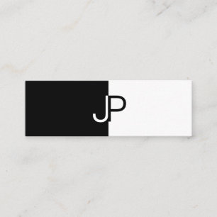 Creative Monogrammed BW Black White Modern Top Mini Business Card