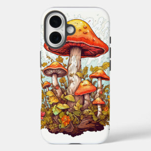 Creative Mushroom Forest Illustration iPhone 16 Case