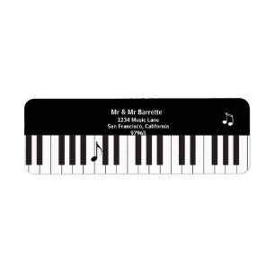Creative Musicians Piano Keys Return Address Return Address Label