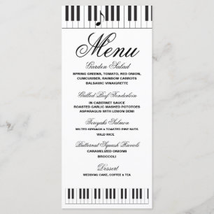 Creative Musicians Piano Keys Wedding Menu