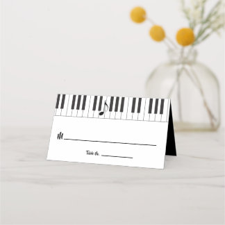 Creative Musicians Piano Keys Wedding Place Card