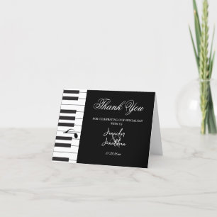 Creative Musicians Piano Keys Wedding Thank You Card