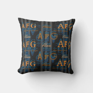 creative name and initials pattern cushion