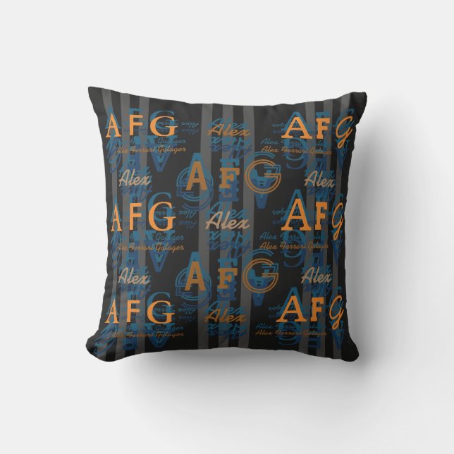 creative name and initials pattern cushion (Front)