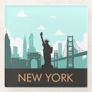 Creative New York Skyline Glass Coaster