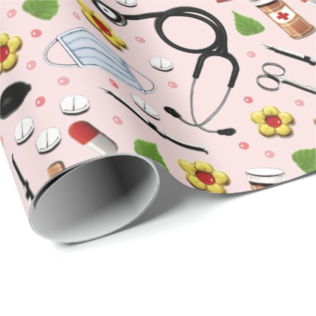 Creative Nurse Gift Wrapping Paper (Roll Corner)