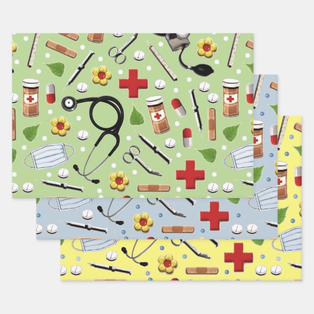 Creative Nurse Gift Wrapping Paper Sheet (Set)