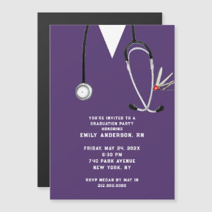 Creative Nurse Grad Party Magnetic Invitation