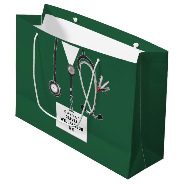 Creative Nurse Graduation Large Gift Bag (Front Angled)
