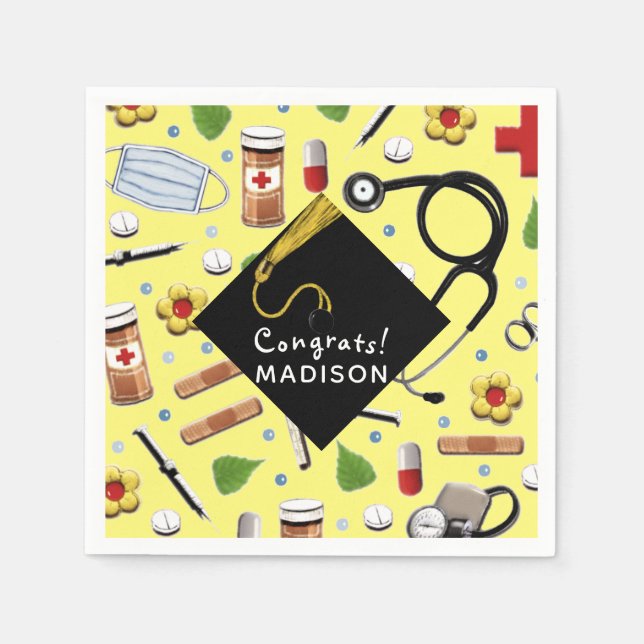 Creative Nurse Graduation Napkin (Front)